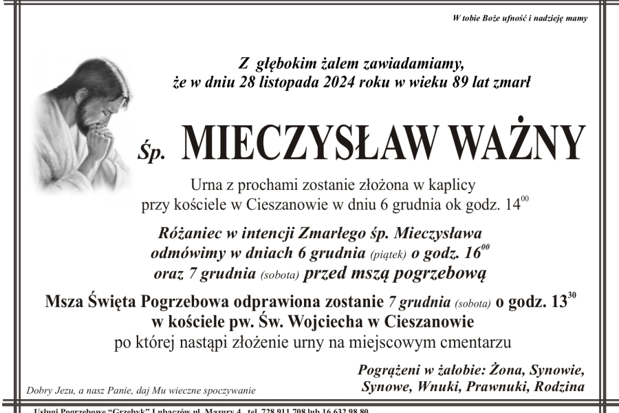 Zmarł Mieczysław Ważny  [89 lat]